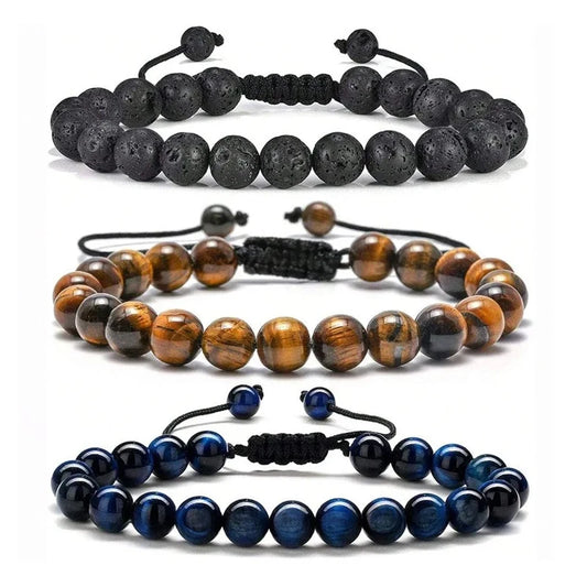 Tiger Eye Bracelet – Handmade Lava Rock Beaded Bracelet