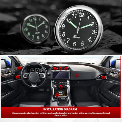 Mini Car Clock – Luminous Quartz Dashboard & Air Vent Clock