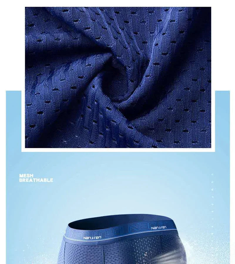 Men's Ice Silk Boxer Shorts 4PCS Breathable Mesh Underwear