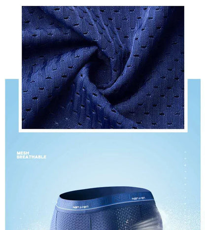Men's Ice Silk Boxer Shorts 4PCS Breathable Mesh Underwear
