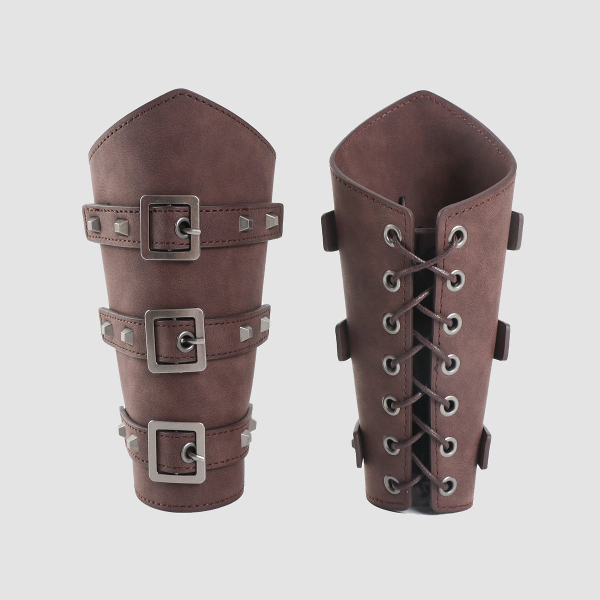 2 Pack Faux Leather Wristbands Viking Medieval Arm Guards Wristbands Halloween Accessories