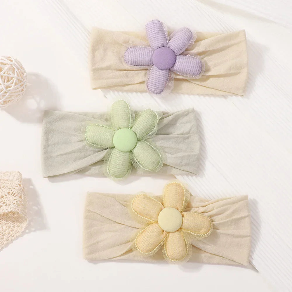 Baby Flower Headband Soft Nylon Newborn Hairband