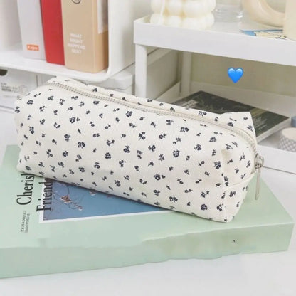 Floral Pencil Case Large Capacity Canvas Pen Bag