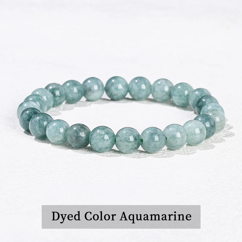 Natural Stone Bead Bracelet – Crystal Gemstone Stretch Bracelet