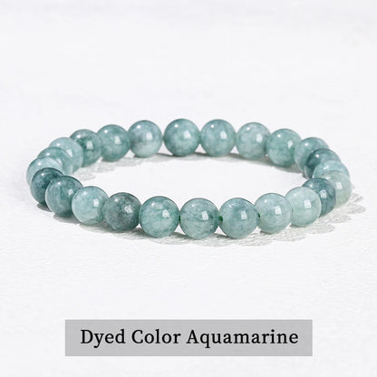 Natural Stone Bead Bracelet – Crystal Gemstone Stretch Bracelet