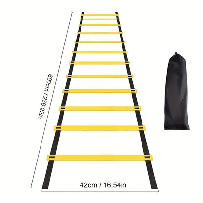 A portable training tool for footwork, coordination, balance, and speed drills.