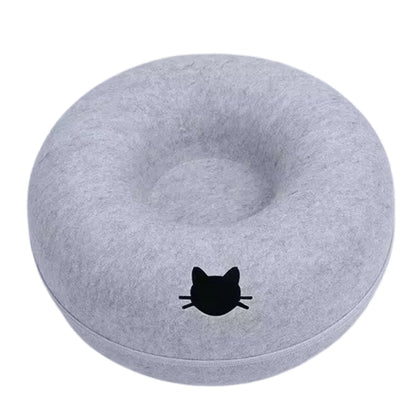 Cat Tunnel Bed Felt Donut Nest for Kittens & Cats