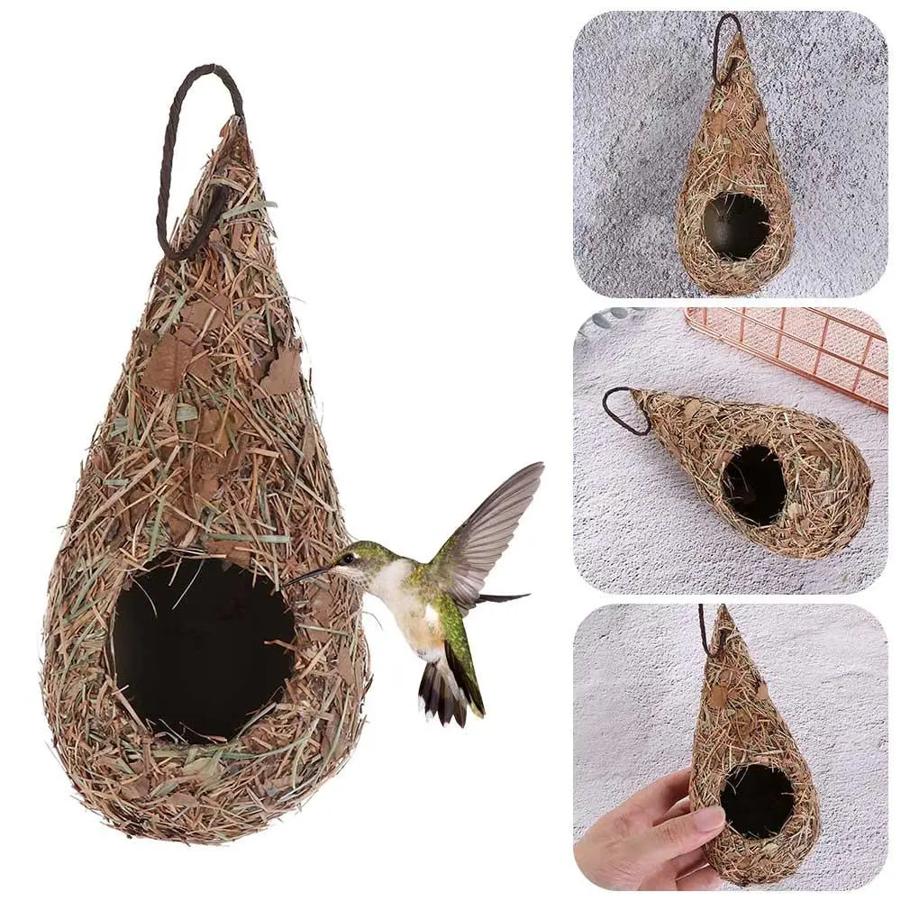 Handwoven Bird House Natural Grass Hanging Bird Nest
