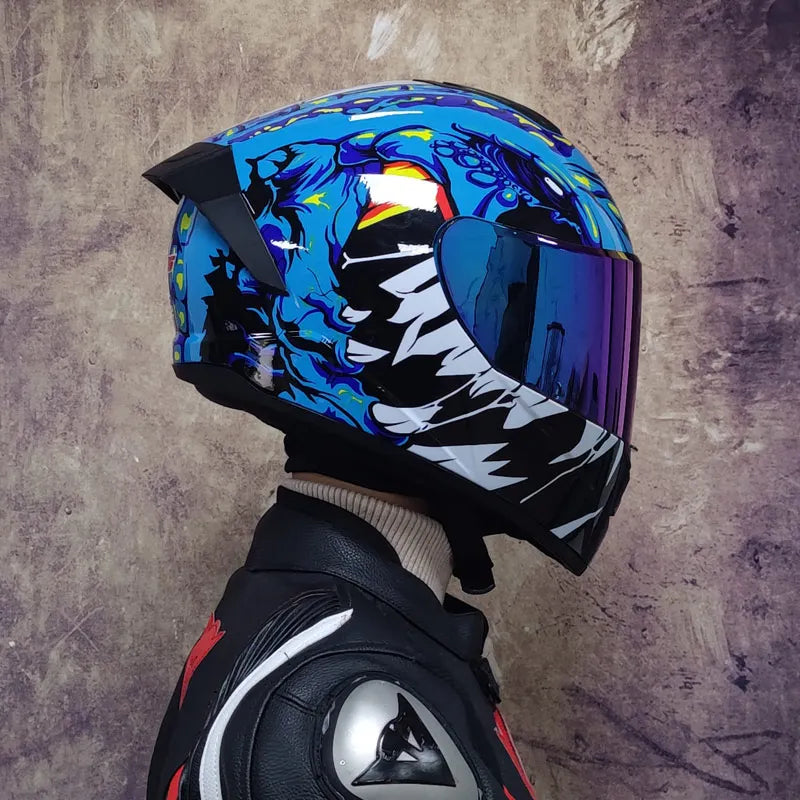 Full Face Motorcycle Helmet DOT Dual Visor Racing Helmet