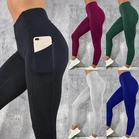 Women's High Waist Yoga Leggings with Pocket Booty Lifting Tights