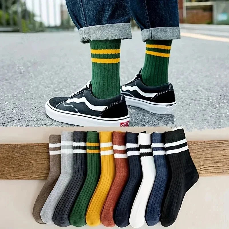 Men's Bamboo Fiber Socks Breathable Crew Sports Socks