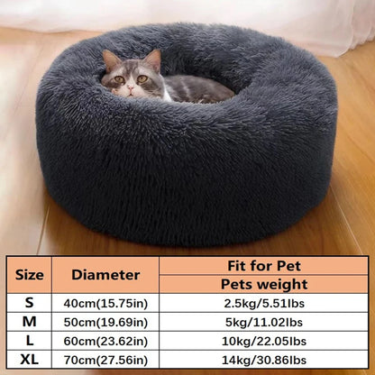 Donut Cat Bed – Plush Washable Round Pet Bed for Dogs