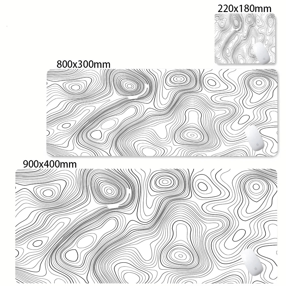 XXL Black & White Desk Mat – Abstract Liquid Gaming Mouse Pad