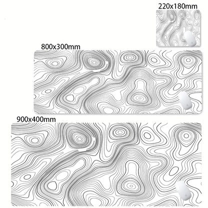 XXL Black & White Desk Mat – Abstract Liquid Gaming Mouse Pad