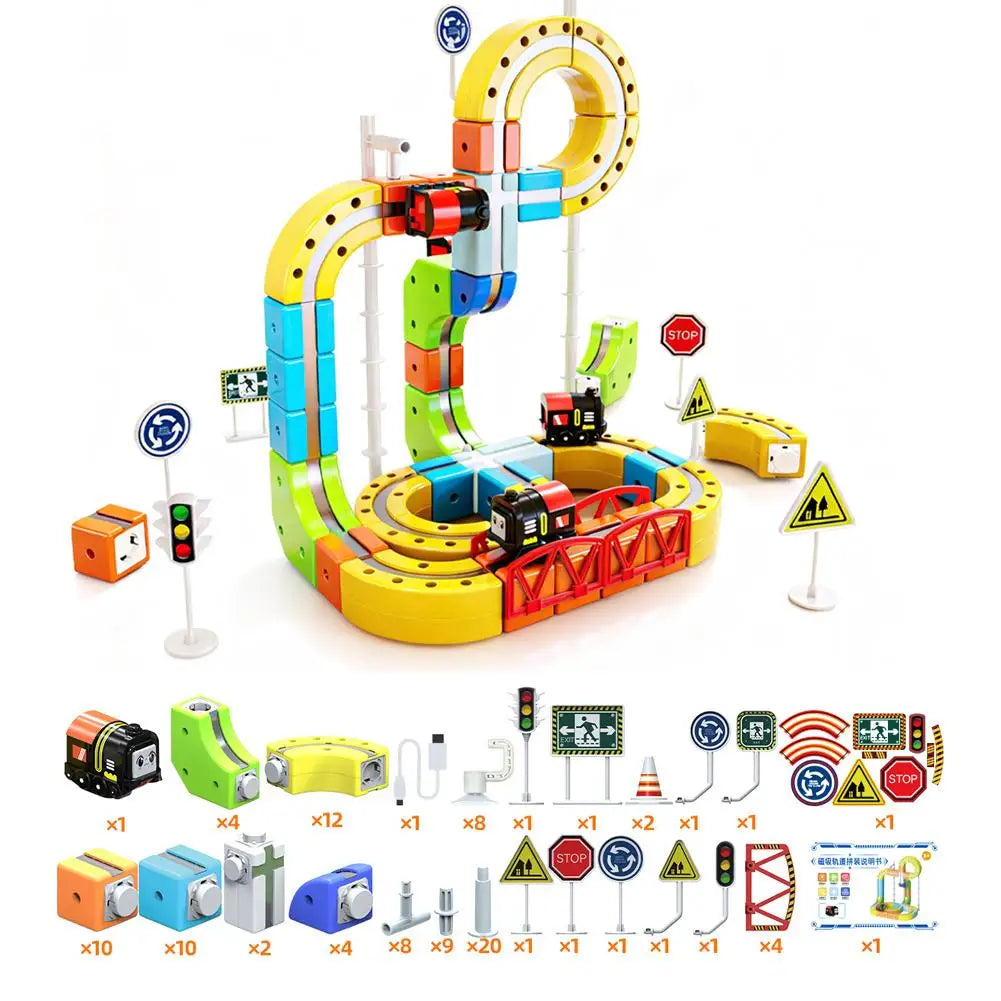 Train Track Building Set – 3D Cube Track