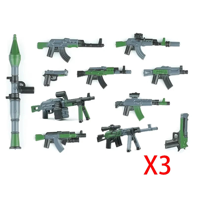 Military Soldier Building Blocks Mini Figure Set with Accessories