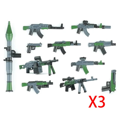 Military Soldier Building Blocks Mini Figure Set with Accessories