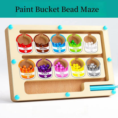 Magnetic Maze Toy with Digital Bead Puzzle Board
