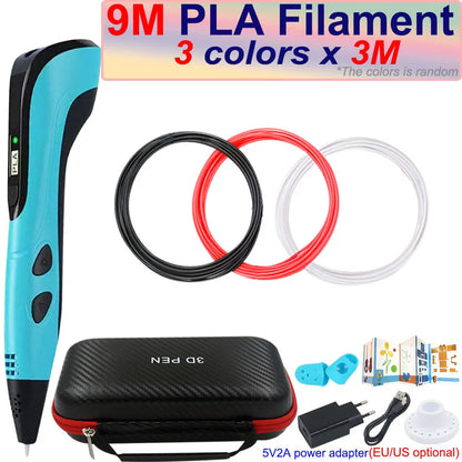 3D Printing Pen for Kids with LCD Screen & 200M PLA Filament