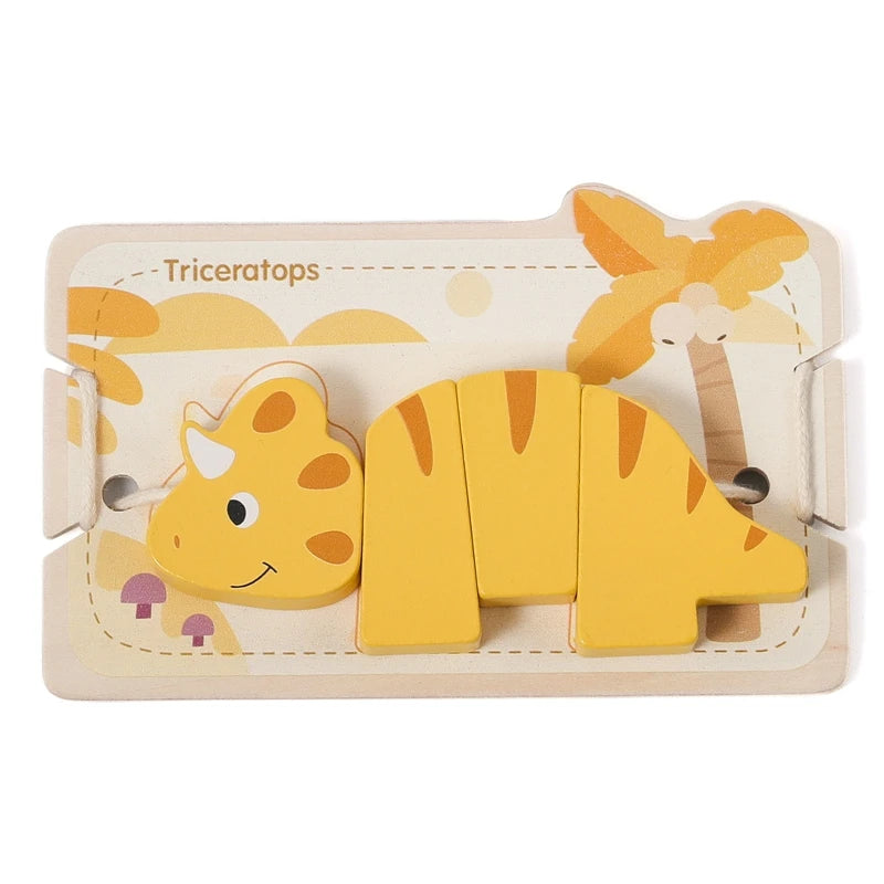 Wooden Animal Threading Toy for Toddlers