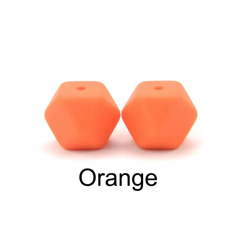 Silicone Hexagon Beads 10pcs Food Grade DIY Jewelry Making