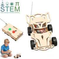 DIY Wooden Remote Control Car STEM Four Wheel Drive Assembly Kit