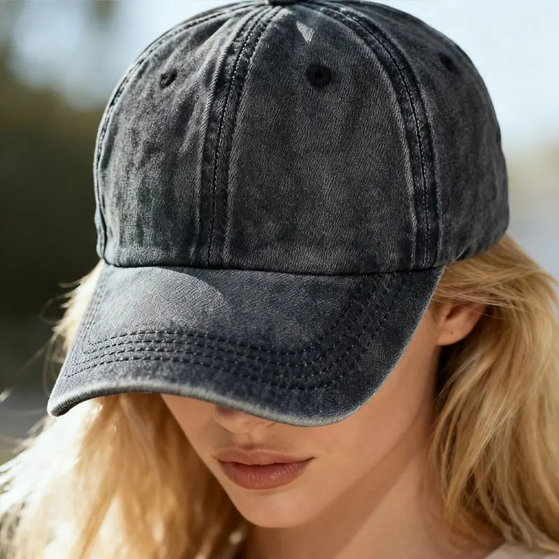Washed Cotton Baseball Cap Adjustable Unisex Dad Hat