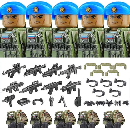 Military Soldier Building Blocks Mini Figure Set with Accessories