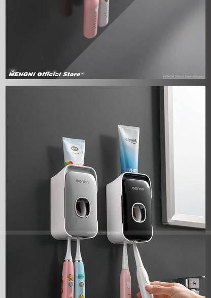 Wall-Mounted Toothpaste Dispenser – Punch-Free Toothbrush Holder