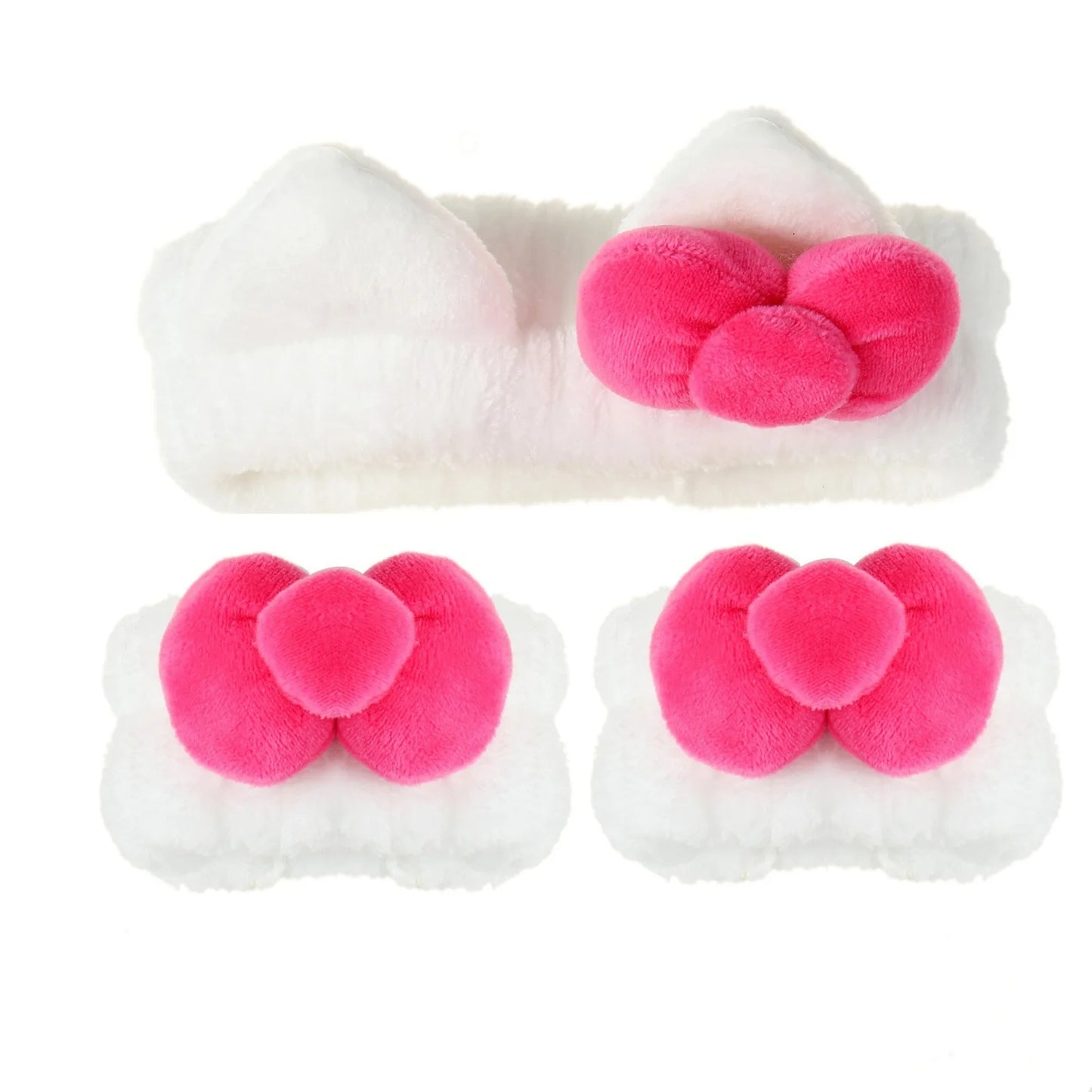 3PCS Cat Ear Headband Set Plush Hair Accessories for Women
