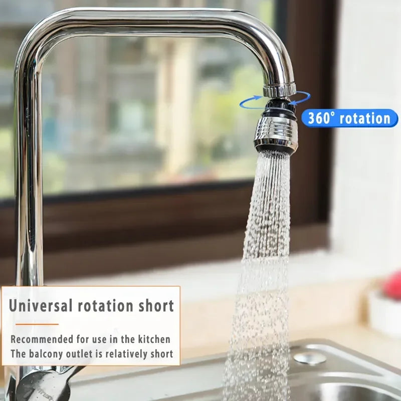 360° Rotatable Faucet Extender – 2-Mode Water Saving Aerator
