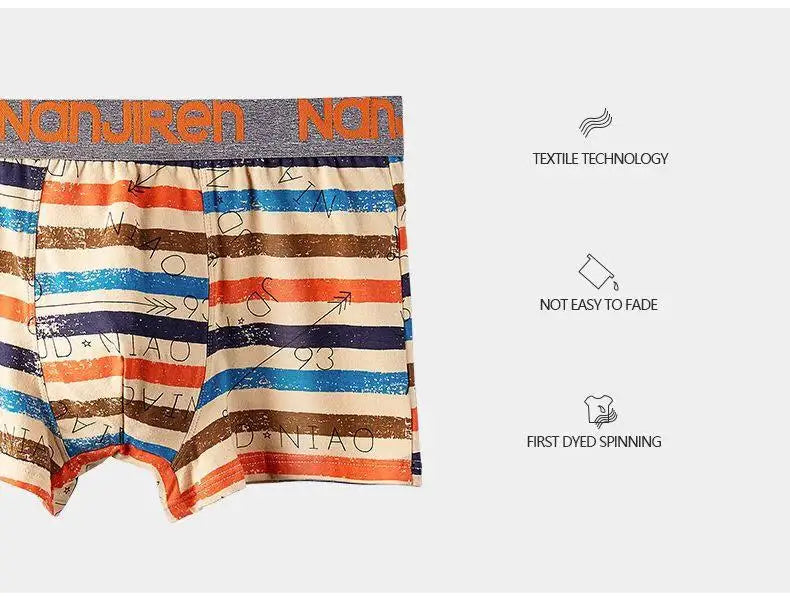 Men's Cotton Boxer Shorts 4PCS Breathable Printed Underwear