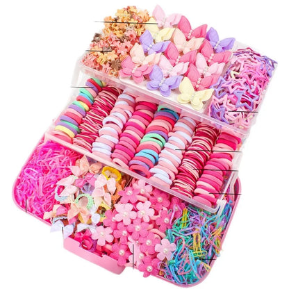 Kids Hair Accessories Set Bow Clips Colorful Hair Bands