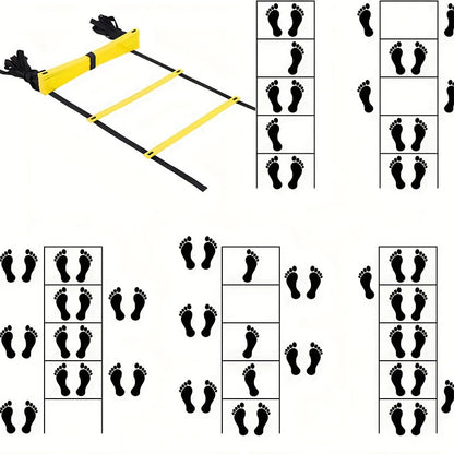 A portable training tool for footwork, coordination, balance, and speed drills.