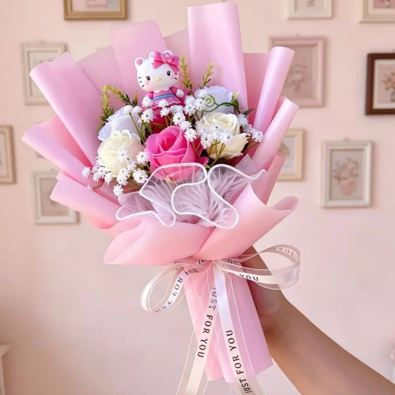 Hello Kitty Kulomi Melody With Artificial Flower Creative Bouquet