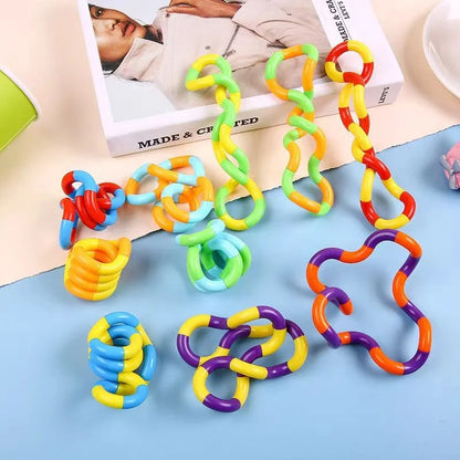 2Pcs Rainbow Circle Tangle Rope Twist Fidget Toy - Sensory Autism Therapy Anti Stress Kids Fidget Toy Jouet Antiestres Niños