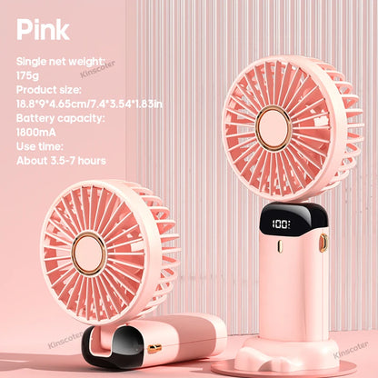 USB Handheld Mini Fan Rechargeable Foldable Neck Fan