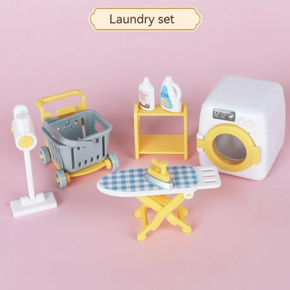 Forest Animal Dollhouse Accessories Mini Animal Family Set