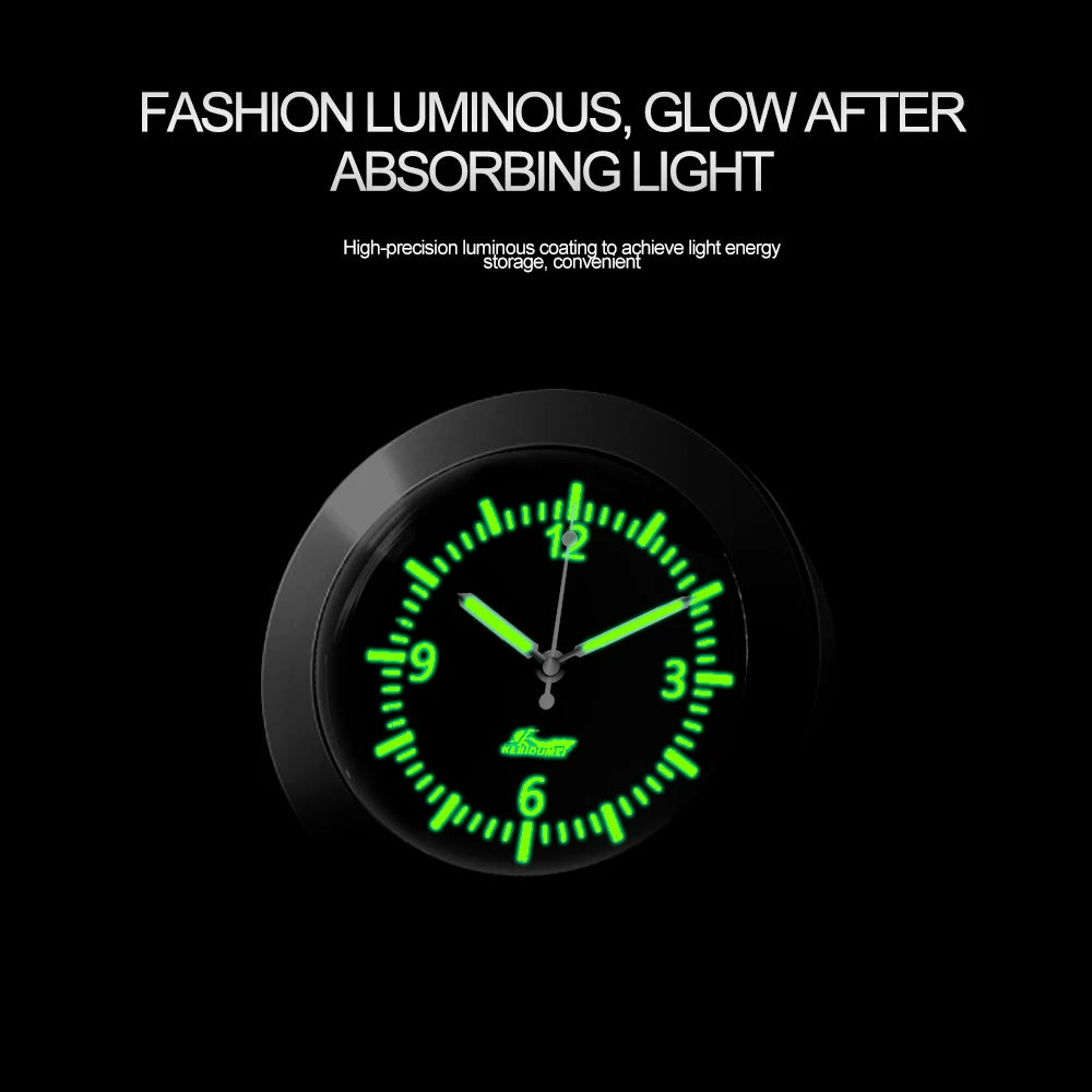Mini Car Clock – Luminous Quartz Dashboard & Air Vent Clock