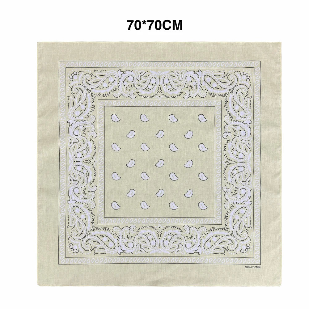 Oversized Paisley Bandana 70cm Cotton Hip Hop Head Scarf