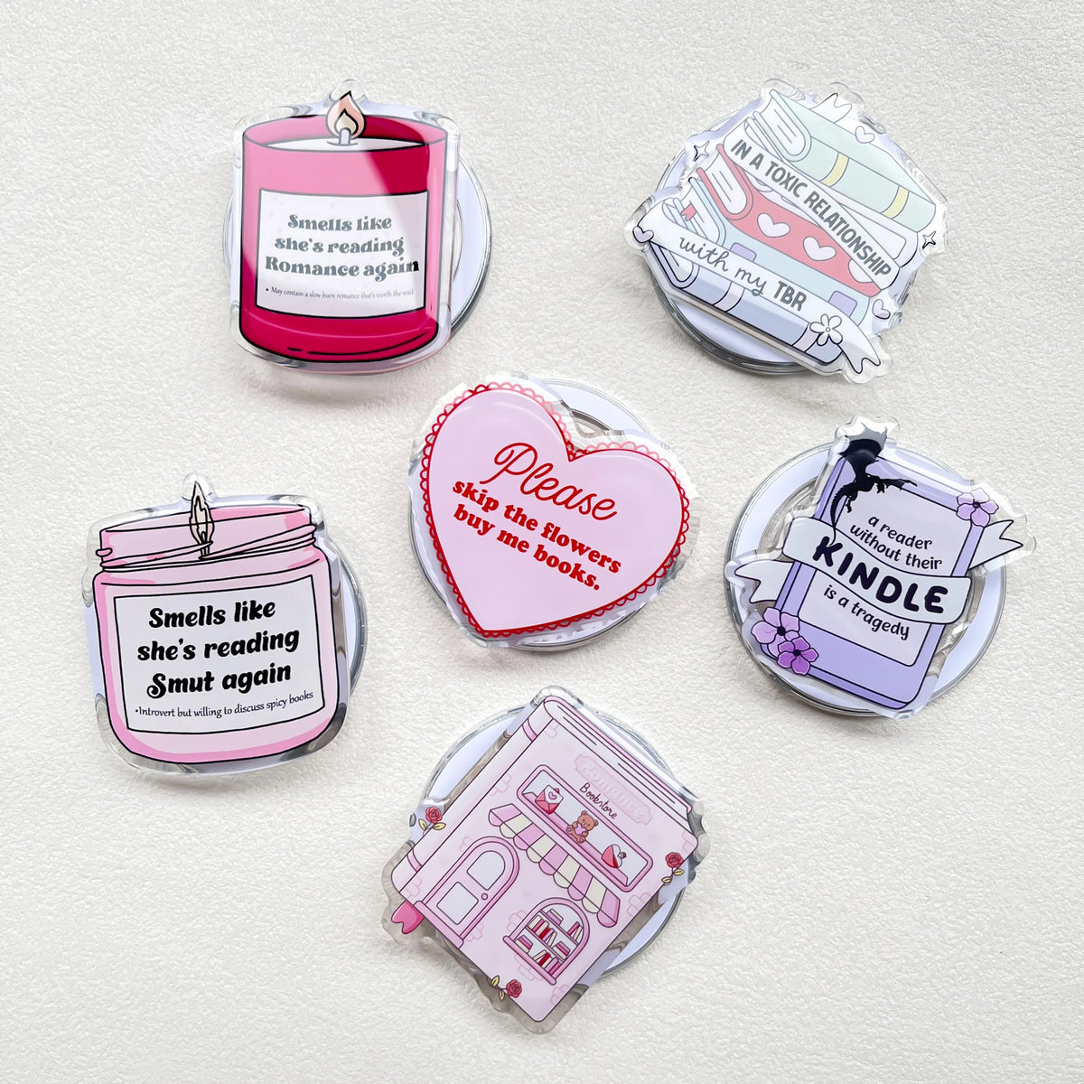 Cute Acrylic Magnetic Phone Grip Stand