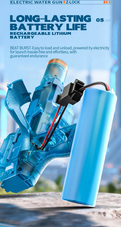 Electric Automatic Water Gun with Lights & Rechargeable Battery