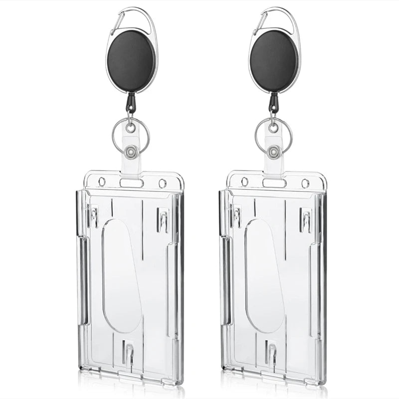 Retractable ID Card Holder Transparent Badge Holder Case