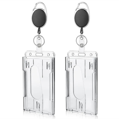 Retractable ID Card Holder Transparent Badge Holder Case