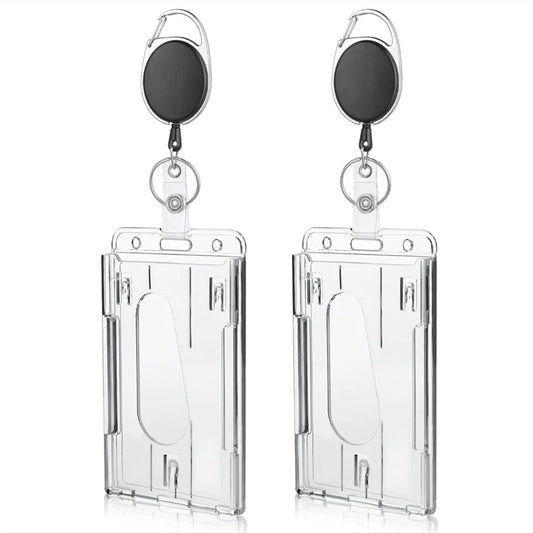 Retractable ID Card Holder Transparent Badge Holder Case