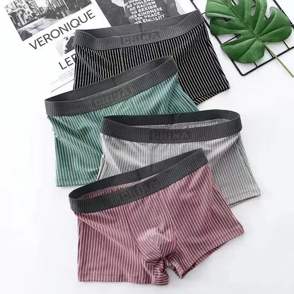 Men's Cotton Boxer Shorts 4PCS Breathable Printed Underwear