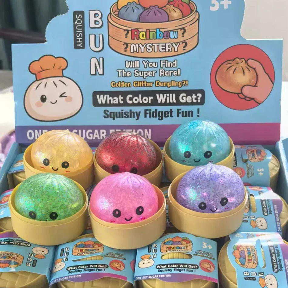 Mini Glitter Dumpling Squishy – 5–5.5cm Fidget Toy