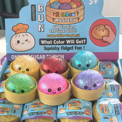 Mini Glitter Dumpling Squishy – 5–5.5cm Fidget Toy