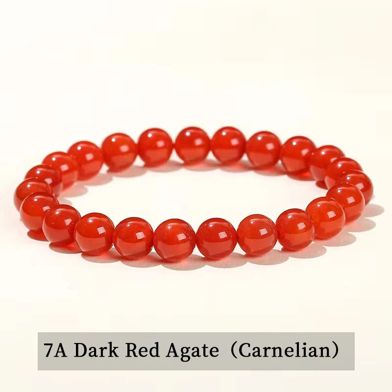 Natural Stone Bead Bracelet – Crystal Gemstone Stretch Bracelet