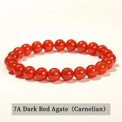 Natural Stone Bead Bracelet – Crystal Gemstone Stretch Bracelet